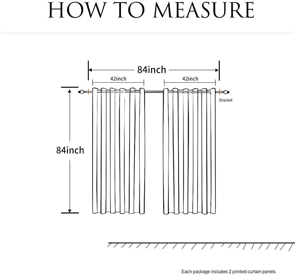 QH Watercolor Rainbow Palette Window Curtain Panels Blackout Curtain Panels Thermal Insulated & Light Blocking 42W x 84L inch (Set of 2 Panels)