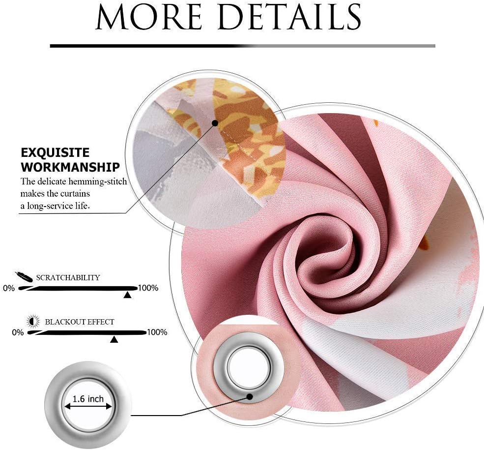 QH Watercolor Rainbow Palette Window Curtain Panels Blackout Curtain Panels Thermal Insulated & Light Blocking 42W x 84L inch (Set of 2 Panels)