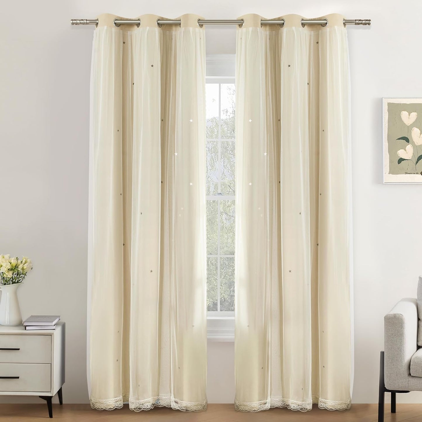 XiDi Pink and Purple Curtains 84 Inches Long for Girls Bedroom 2 Panels Blackout Rainbow Nursery Curtains for Kids Room Unicorn Princess Theme Home Decor Living Room Pink/Purple W52 X L84