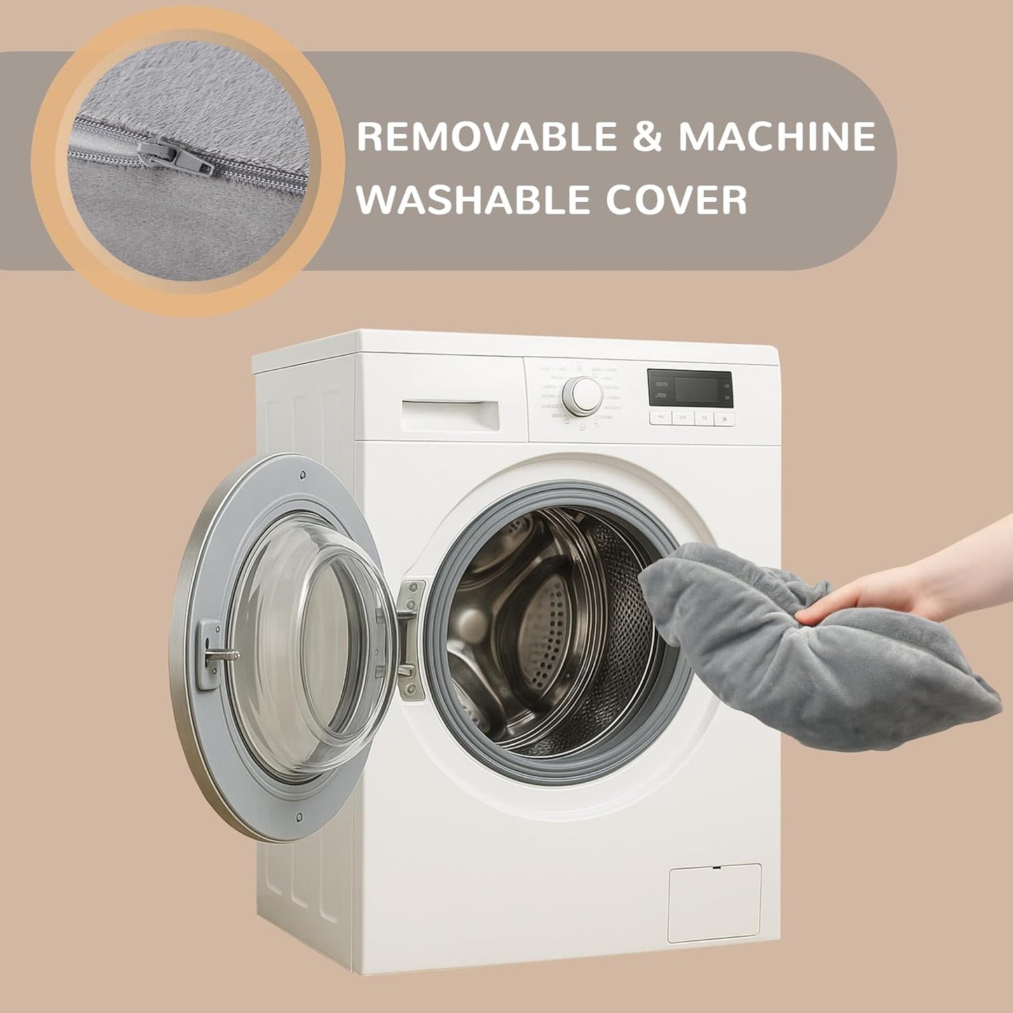 Codi High Density Foam Floor Pillow 2 Sets, Large Meditation Cushions Seating for Adults and Yoga Sitting, 5" Thick Washable Couch Cushion with Soft Tufted Covers - 22 Inch Grey