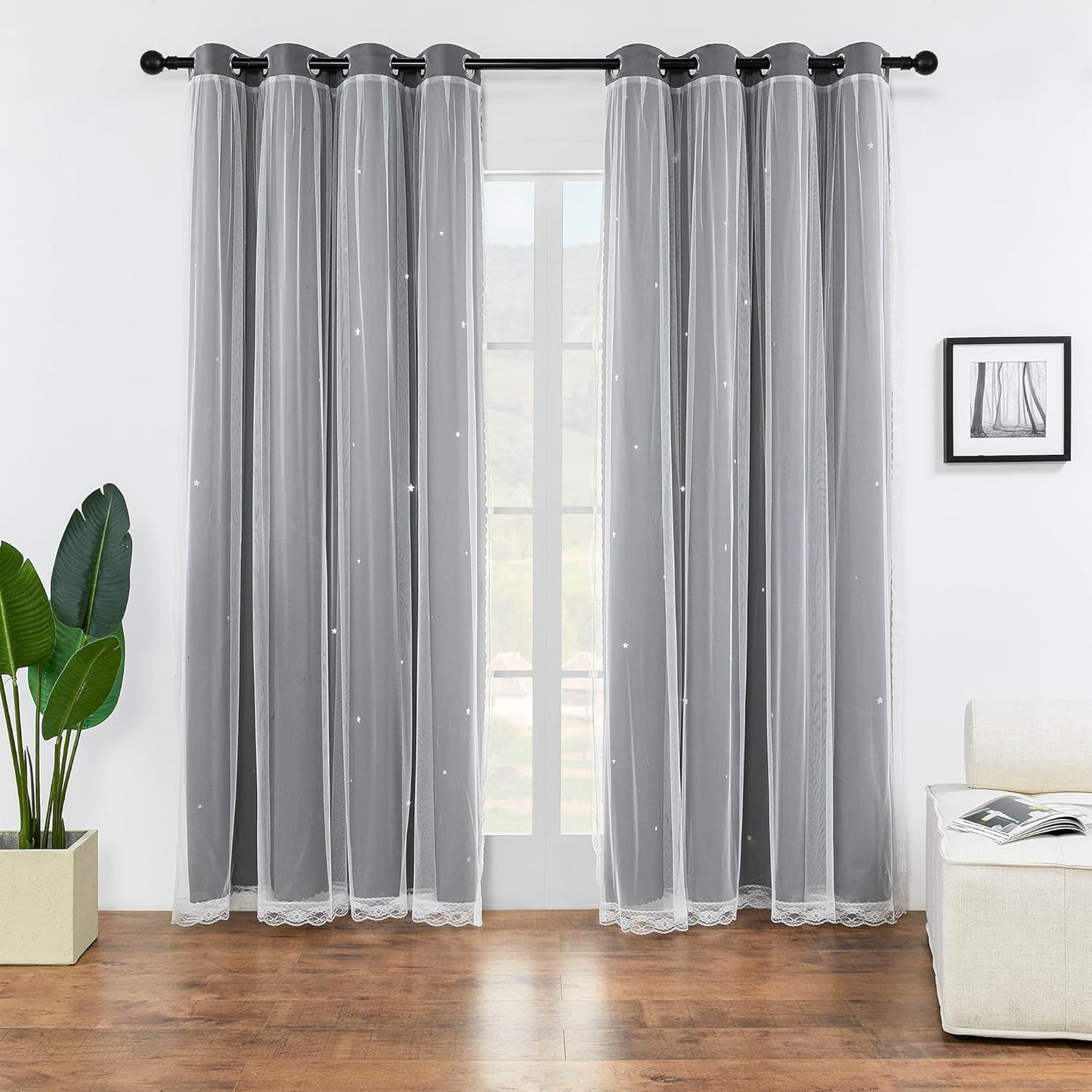 XiDi Pink and Purple Curtains 84 Inches Long for Girls Bedroom 2 Panels Blackout Rainbow Nursery Curtains for Kids Room Unicorn Princess Theme Home Decor Living Room Pink/Purple W52 X L84