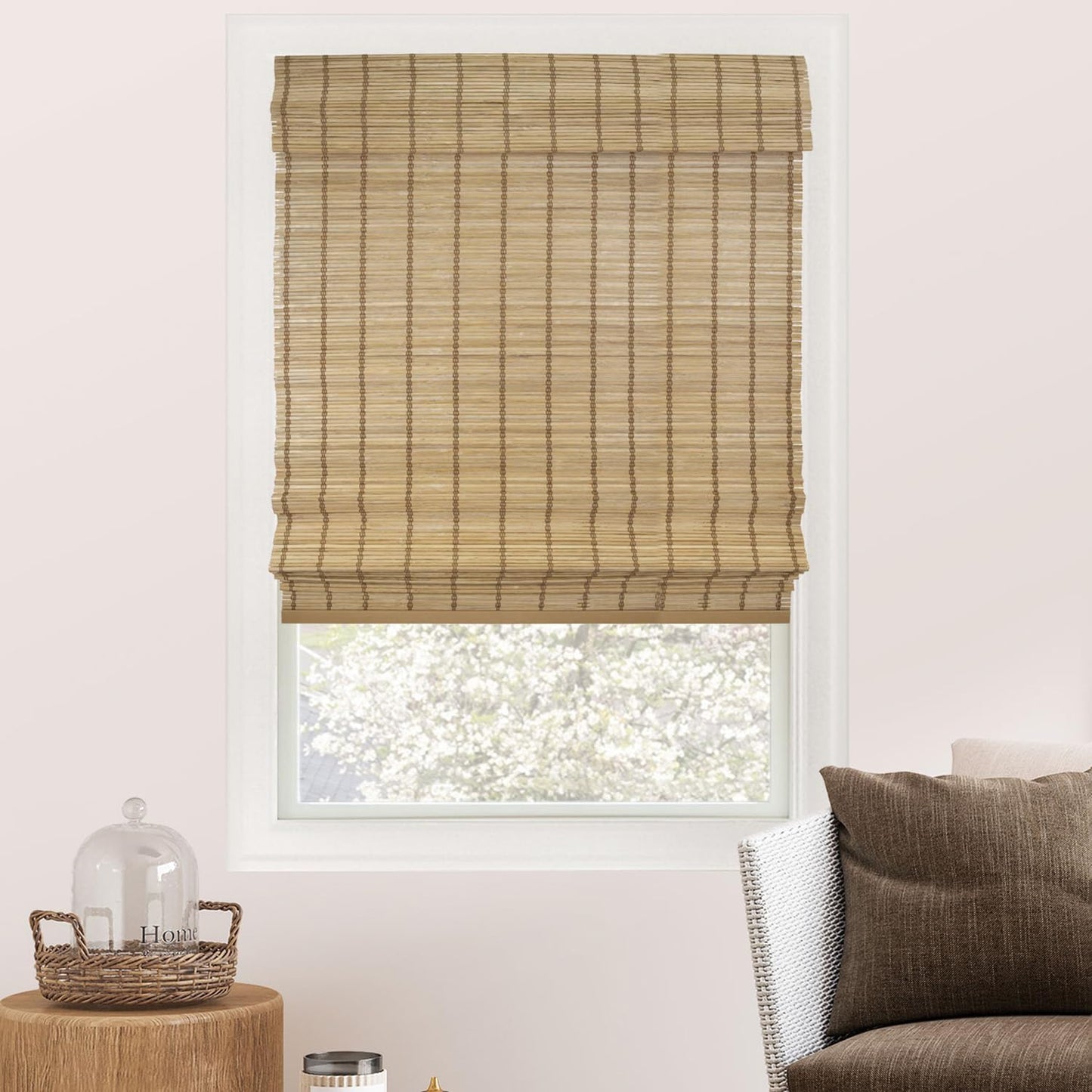CHICOLOGY Bamboo Blinds , Shades Roman for Windows Window Home Patio & Shade 27"W X 64"H, Squirrel