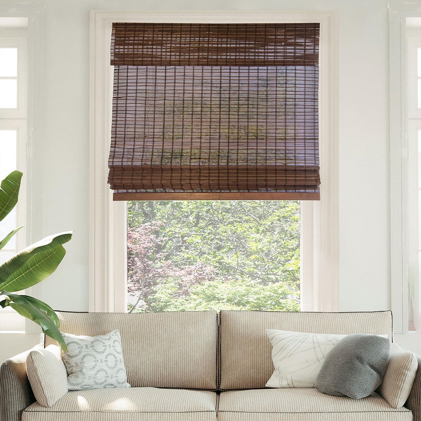 CHICOLOGY Bamboo Blinds , Shades Roman for Windows Window Home Patio & Shade 27"W X 64"H, Squirrel