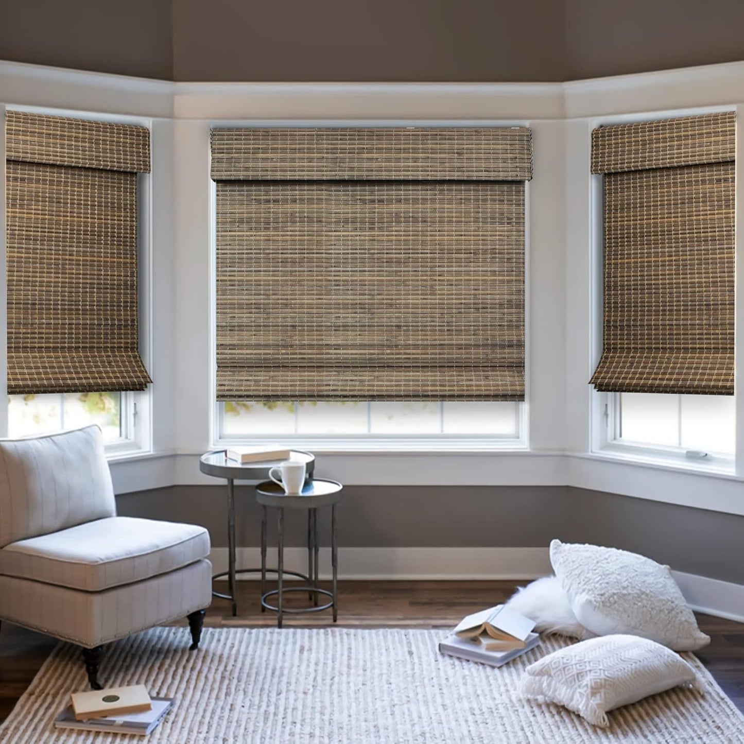 CHICOLOGY Bamboo Blinds , Shades Roman for Windows Window Home Patio & Shade 27"W X 64"H, Squirrel