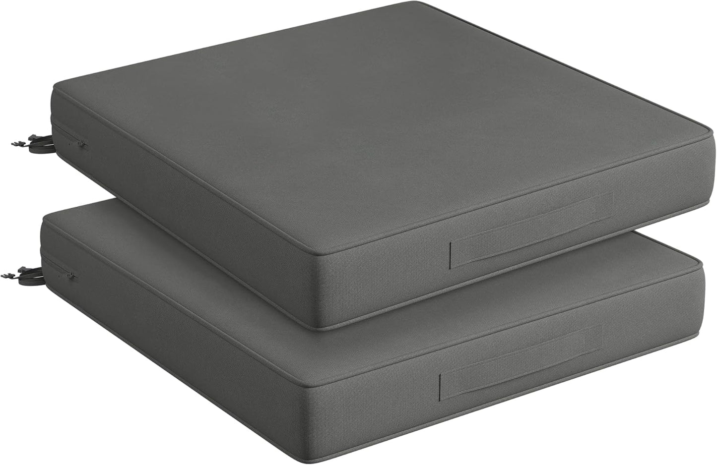 Codi High Density Foam Floor Pillow 2 Sets, Large Meditation Cushions Seating for Adults and Yoga Sitting, 5" Thick Washable Couch Cushion with Soft Tufted Covers - 22 Inch Grey