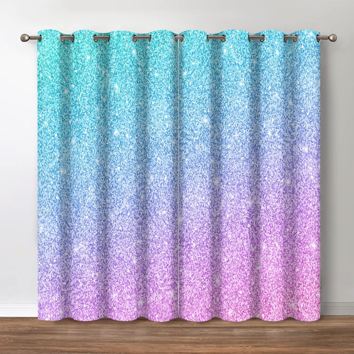 Jekeno Rainbow Polka Dots Blackout Curtains Fantasy Art Colorful Printed Decor Bedroom Apartment Living Room Darkening Grommet Window Drapes 2 Panels Set, 52"x 84"