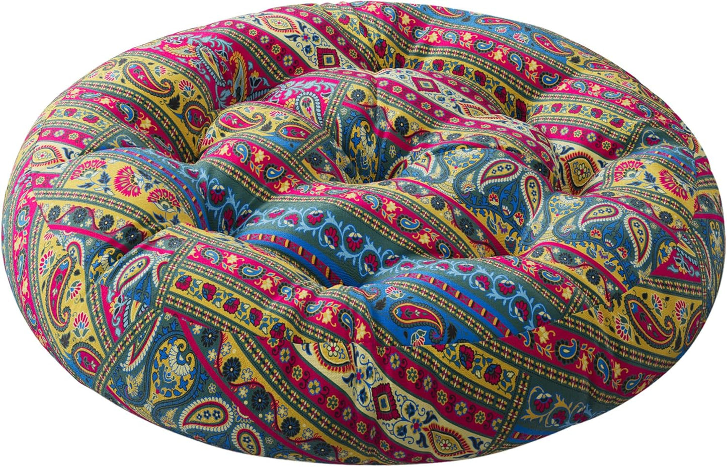 Codi Floor Cushions Seating for Adults and Kids Set of 2, Square Large Boho Pillows for Yoga Living Room Tatami Sitting Home Decor, Memory Foam Added, 22x22 Inch Multi Patchwork