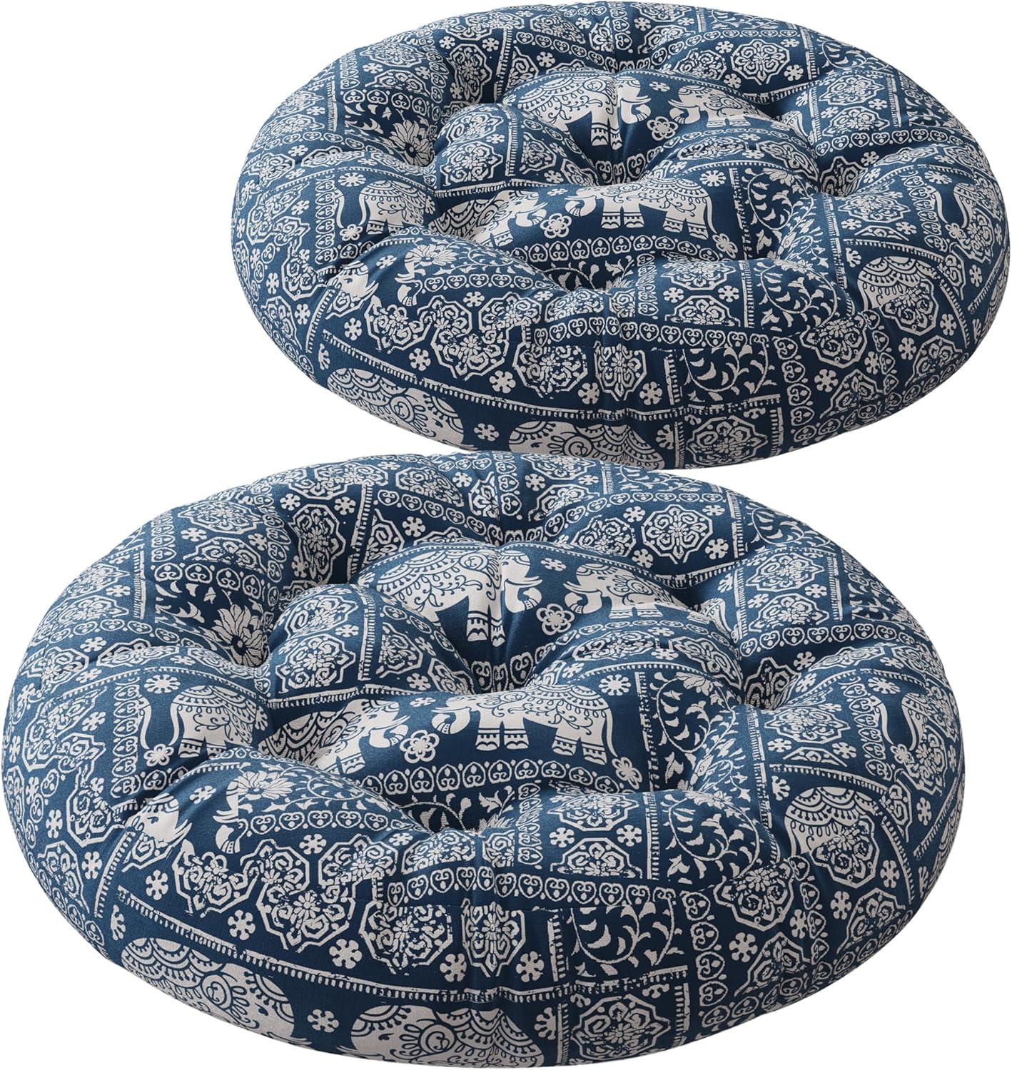 Codi Floor Cushions Seating for Adults and Kids Set of 2, Square Large Boho Pillows for Yoga Living Room Tatami Sitting Home Decor, Memory Foam Added, 22x22 Inch Multi Patchwork